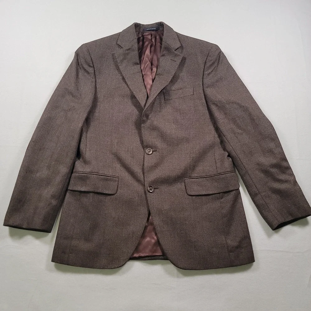 Cremieux Collection x Loro Piana Wool Sport Coat Mens 38R Brown Birdseye Blazer